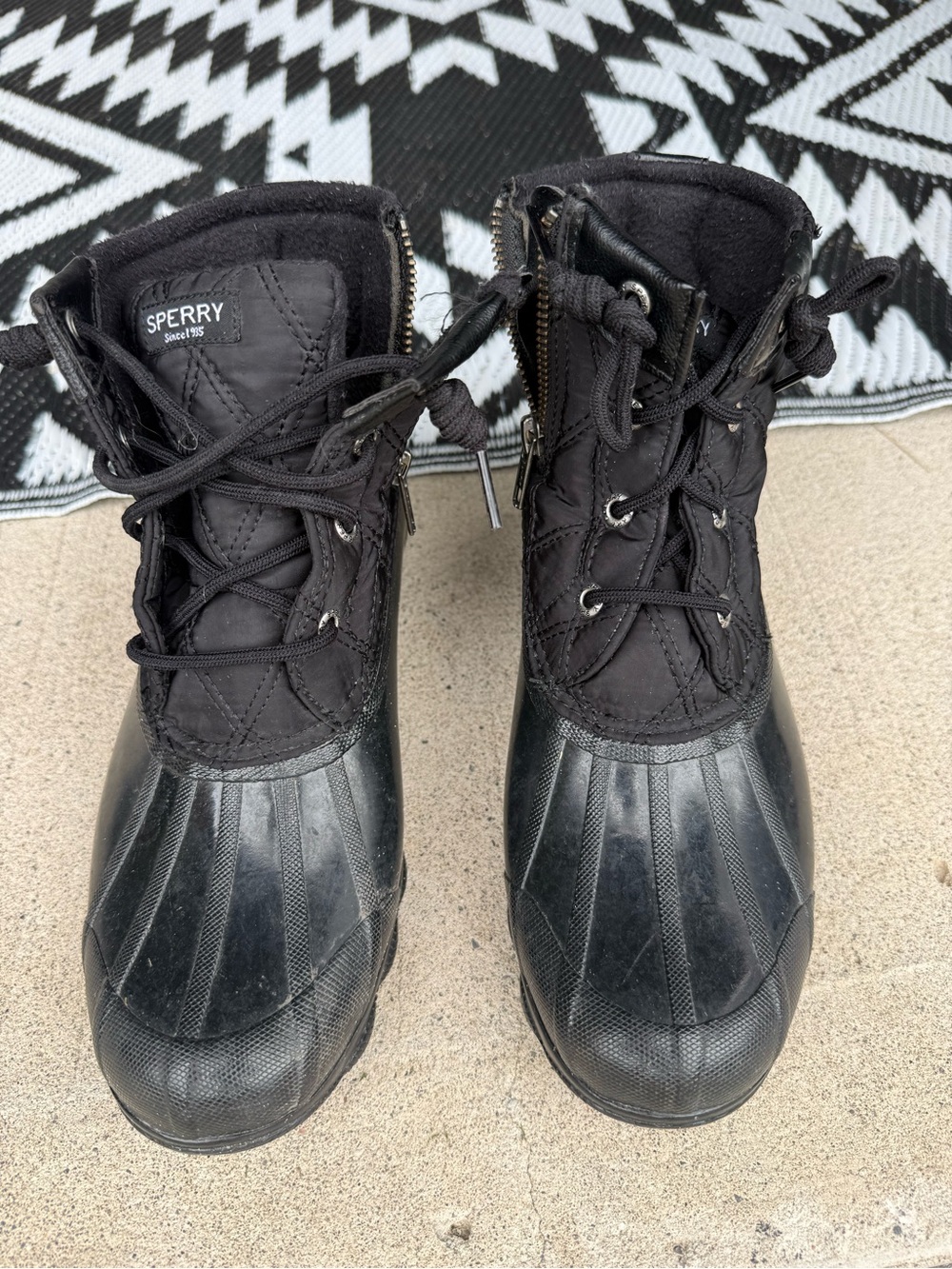 Sperry Saltwater Waterproof Duck Boots Black | Women’s Size 8